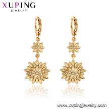 96996 xuping fashion gold plated flower no stone earrings for women